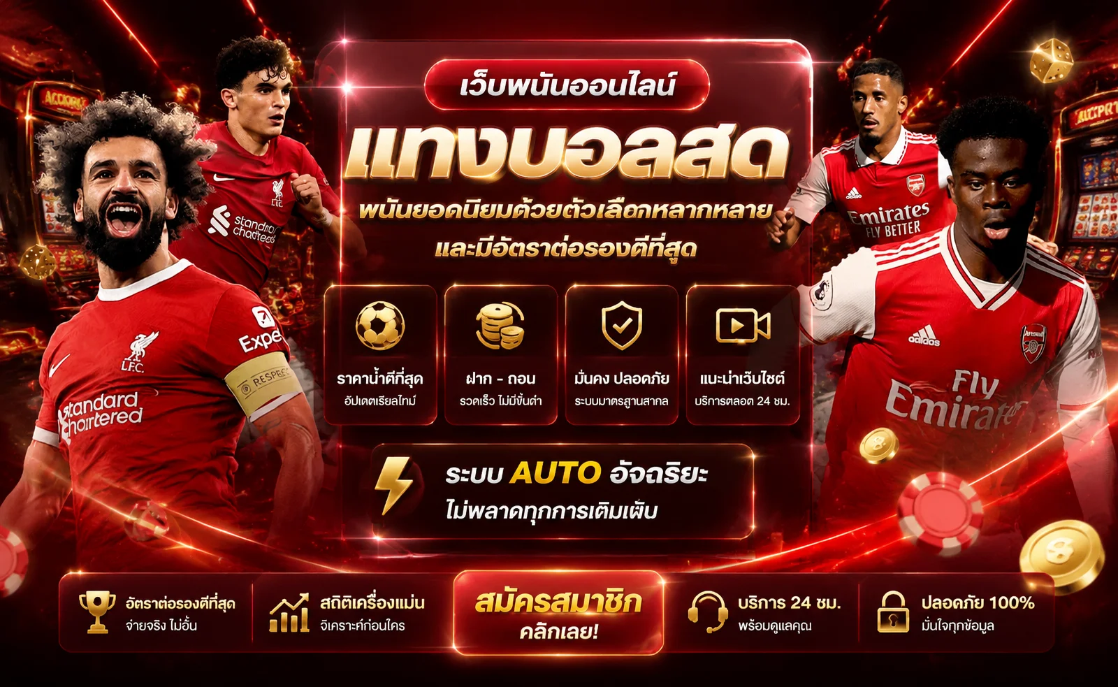 แบนเนอร์ผลบอลสด KFC1688 พร้อมกราฟิกฟุตบอล